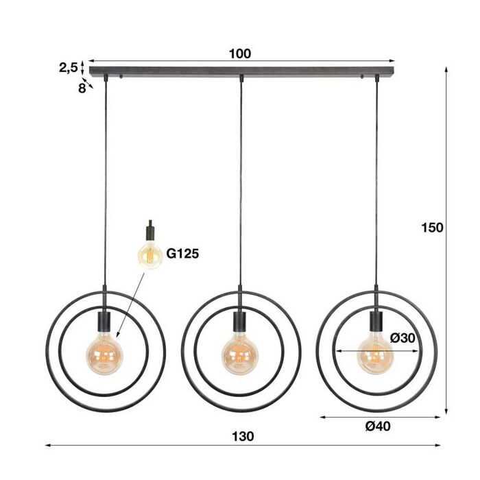 Hanglamp 3L Turn around