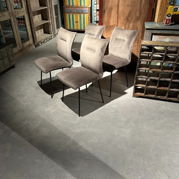 Stoelen Velours Taupe