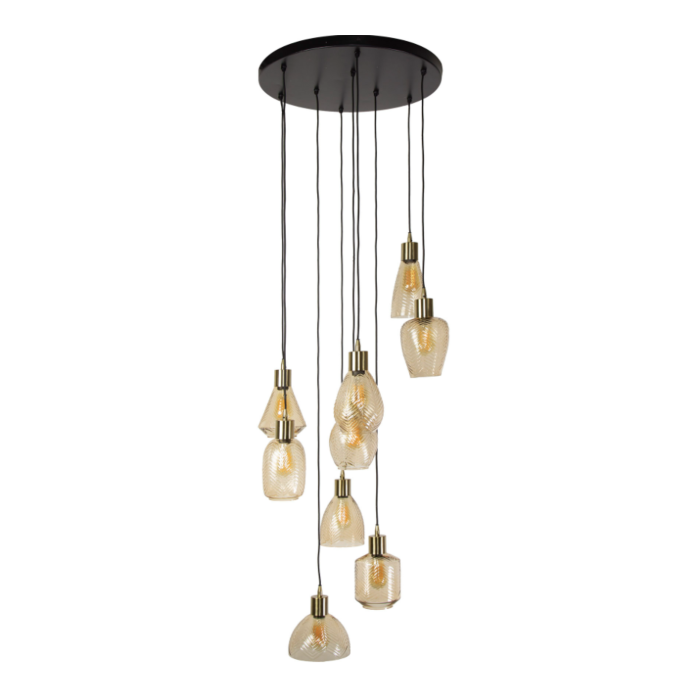 Hanglamp 9L leaf getrapt