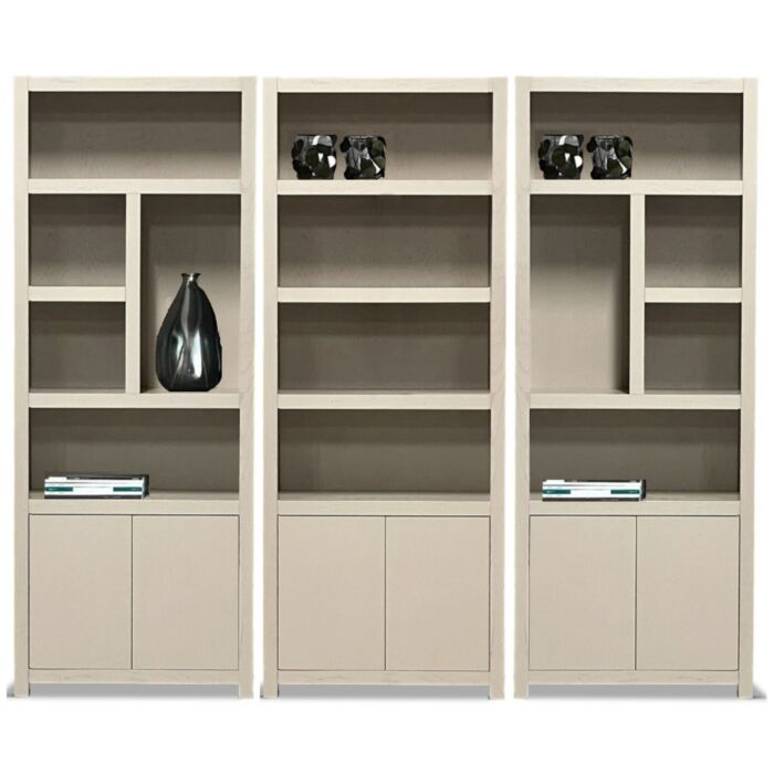 Boekenkast Diamond 80cm 5 vaks Rechts Taupe