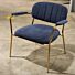 Lounge Fauteuil Jolien Blauw/Goud