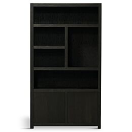 Boekenkast Diamond 5 Vaks 120cm Rechts Dark Brown