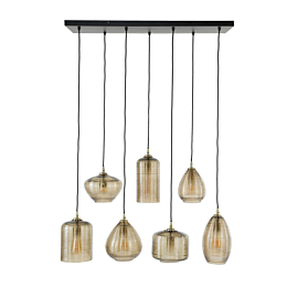 Hanglamp 4+3 stripe Glass Horizontal